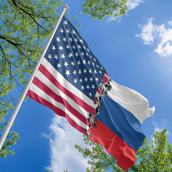 American Slovak Flag, US And Slovakia Polyester Sew Together Style 1