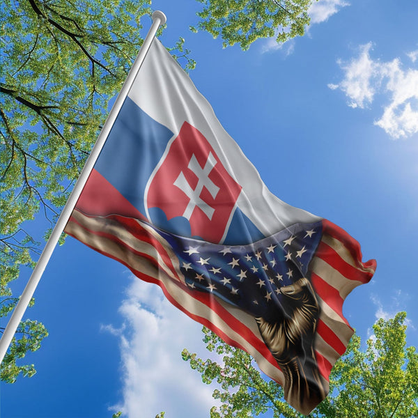American Slovak Flag, US And Slovakia Polyester The Original Style 1
