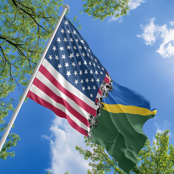 American Solomon Islander Flag, US And Solomon Islands Polyester Sew Together Style 1
