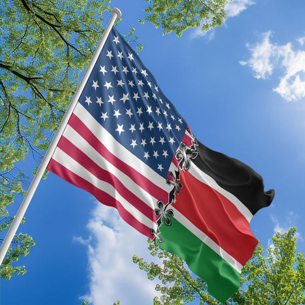 American South Sudanese Flag, US And South Sudan Polyester Sew Together Style 1