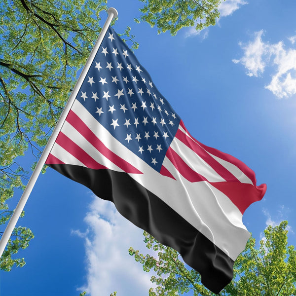 American Sudanese Flag, US And Sudan Polyester Friendship Blend Together Style 1