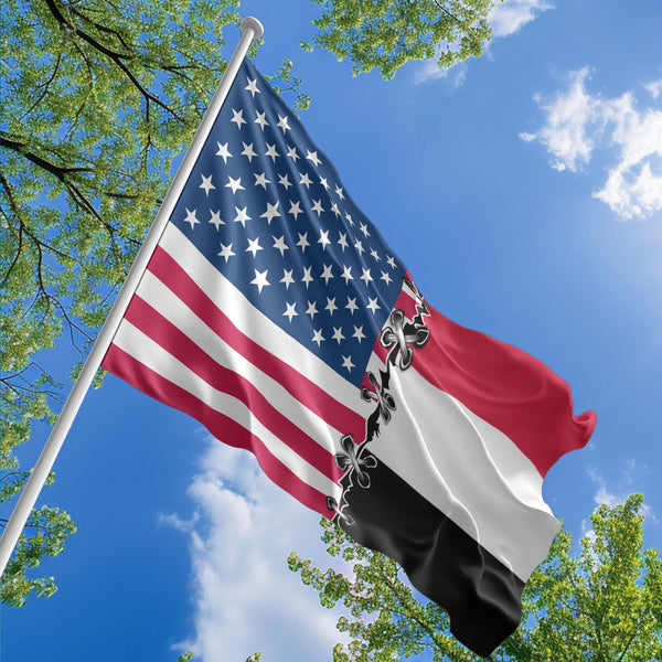 American Sudanese Flag, US And Sudan Polyester Sew Together Style 1