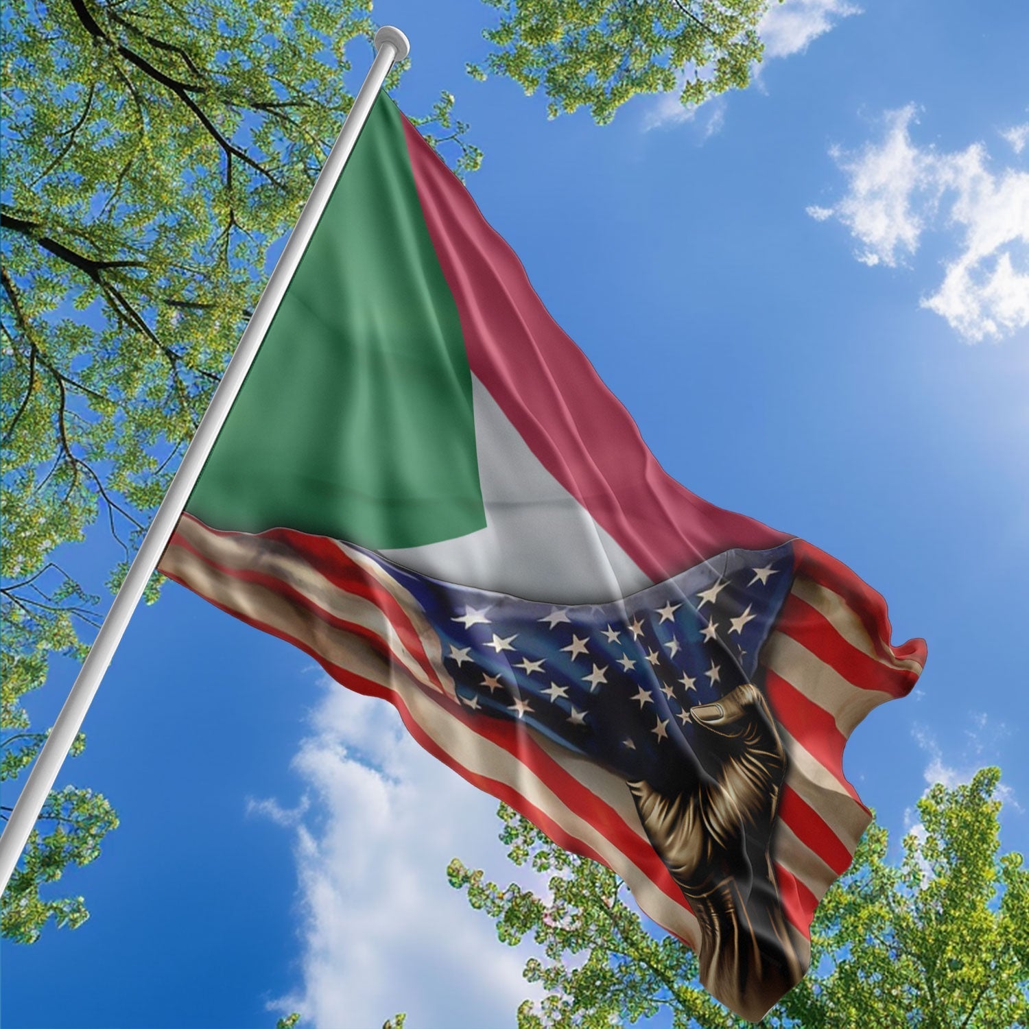 American Sudanese Flag, US And Sudan Polyester The Original Style 1