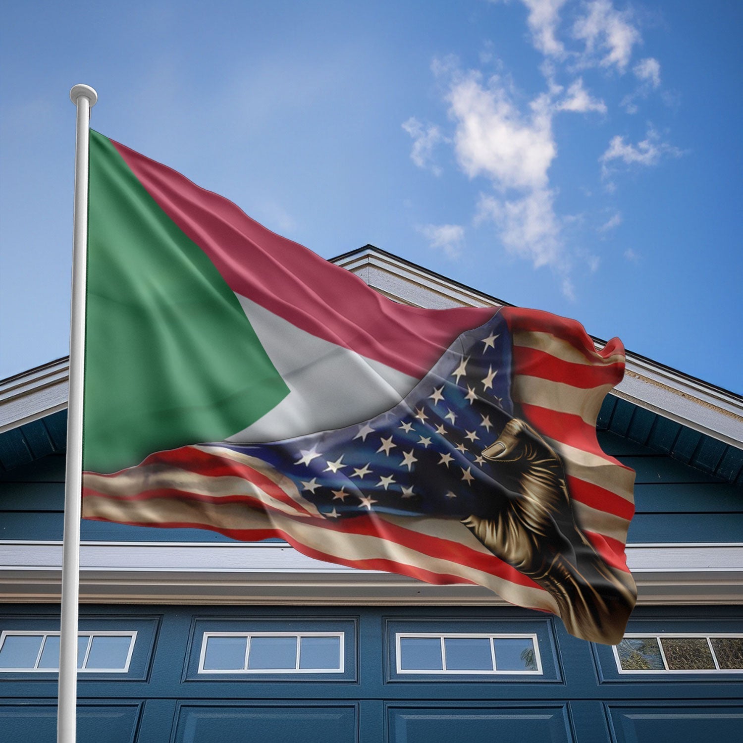 American Sudanese Flag, US And Sudan Polyester The Original Style 2
