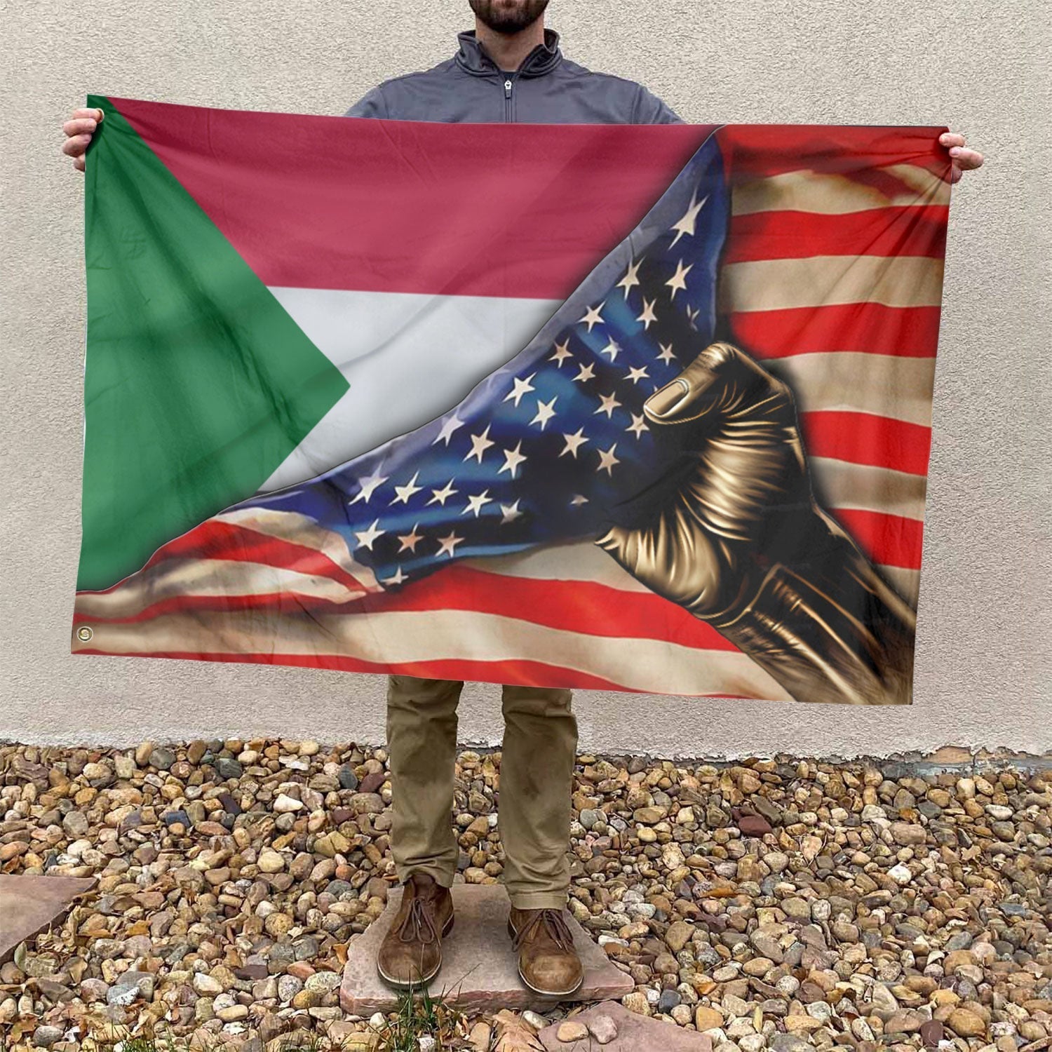 American Sudanese Flag, US And Sudan Polyester The Original Style 4