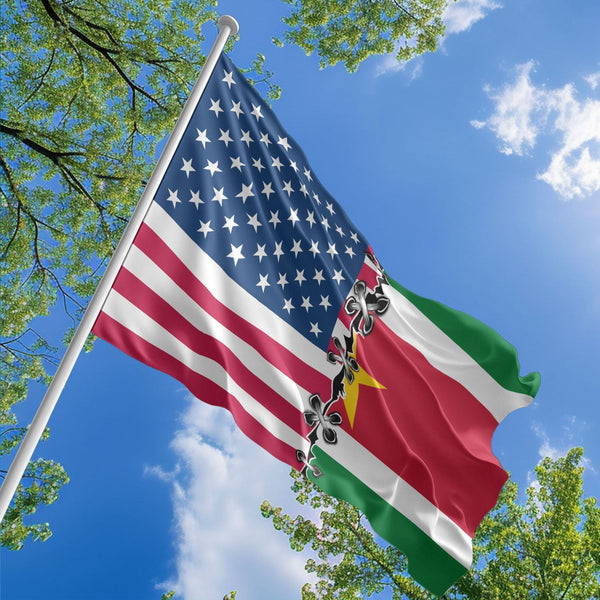 American Surinamese Flag, US And Suriname Polyester Sew Together Style 1