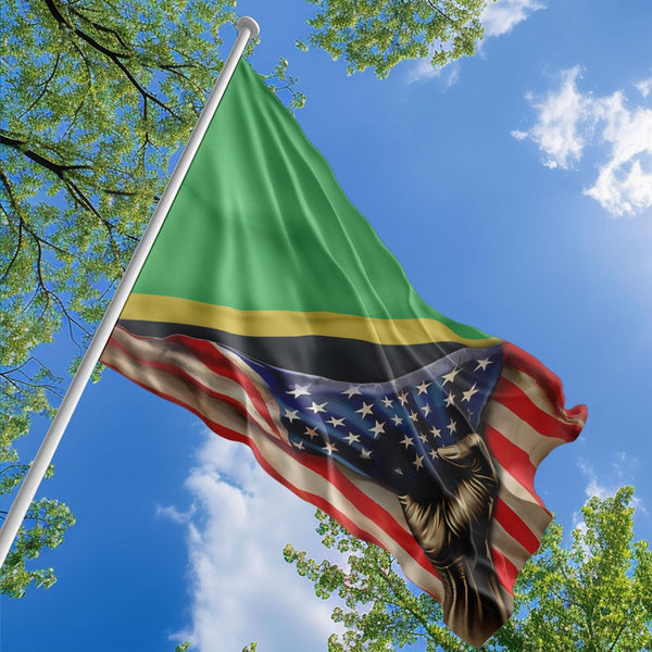 American Tanzanian Flag, US And Tanzania Polyester The Original Style 1