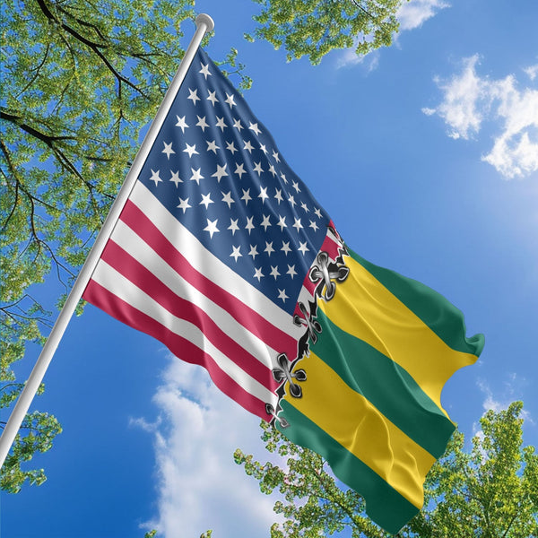 American Togolese Flag, US And Togo Polyester Sew Together Style 1