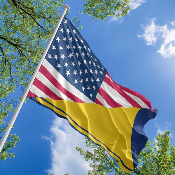 American Tokelauan Flag, US And Tokelau Polyester Friendship Blend Together Style 1