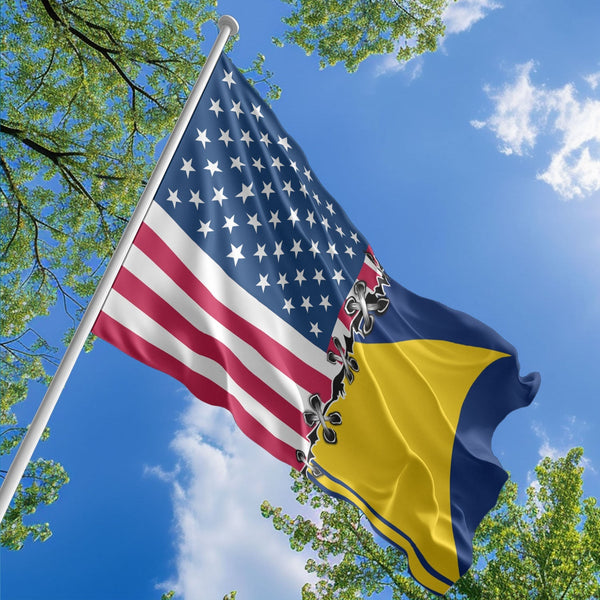 American Tokelauan Flag, US And Tokelau Polyester Sew Together Style 1
