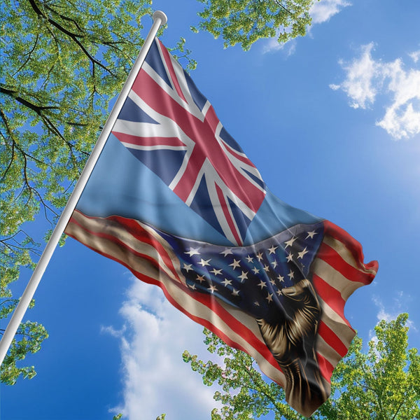 American Tuvaluan Flag, US And Tuvalu Polyester The Original Style 1