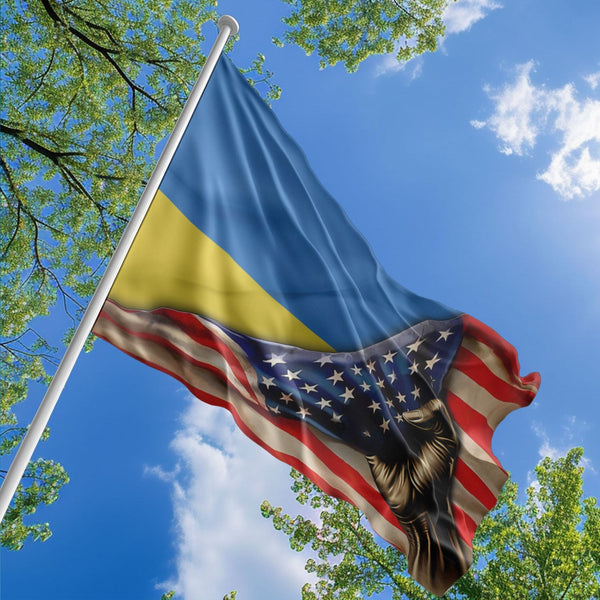American Ukrainian Flag, US And Ukraine Polyester The Original Style 1
