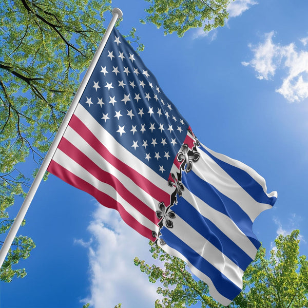 American Uruguayan Flag, US And Uruguay Polyester Sew Together Style 1