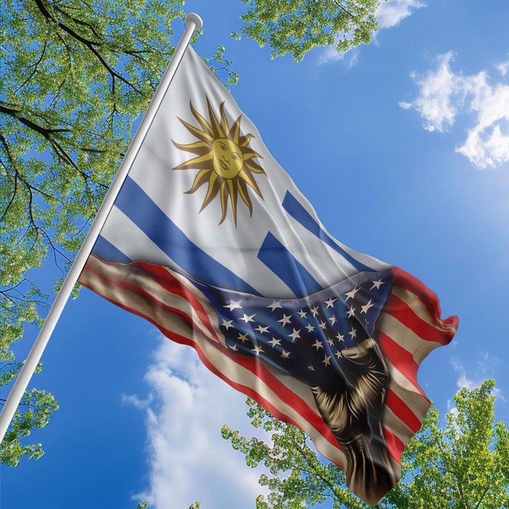 American Uruguayan Flag, US And Uruguay Polyester The Original Style 1