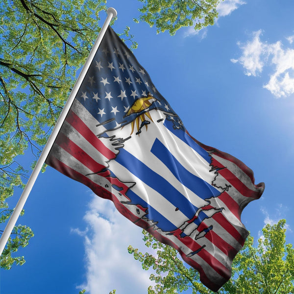 American Uruguayan Flag, US And Uruguay Polyester The Scratch Style 1