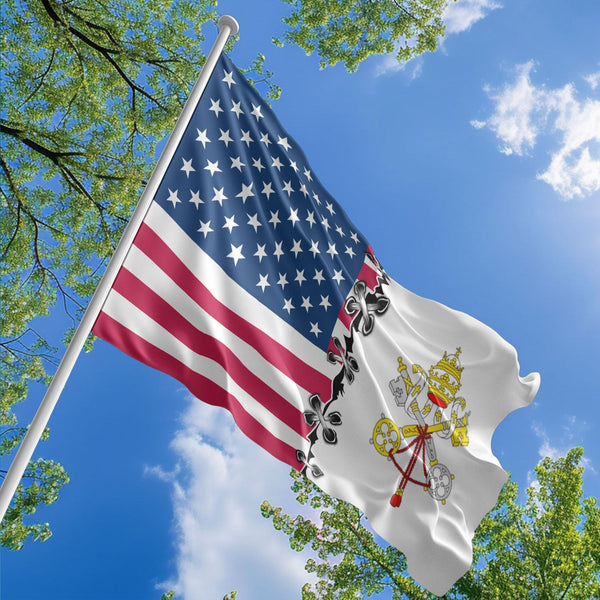 American Vatican Flag, US And Vatican City Polyester Sew Together Style 1