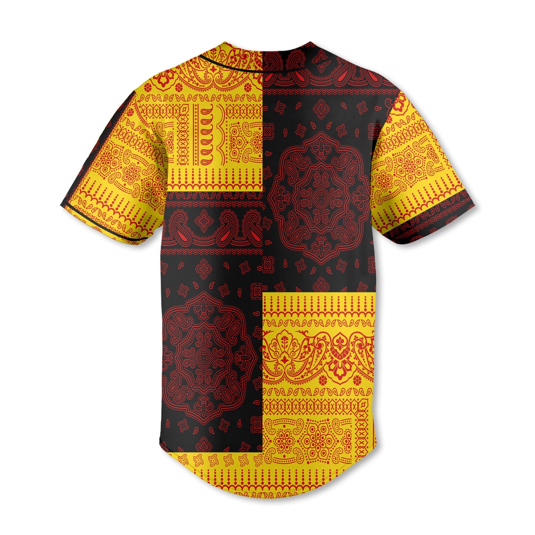 Uganda Baseball Jersey Flag And Paisley Basic Style 3