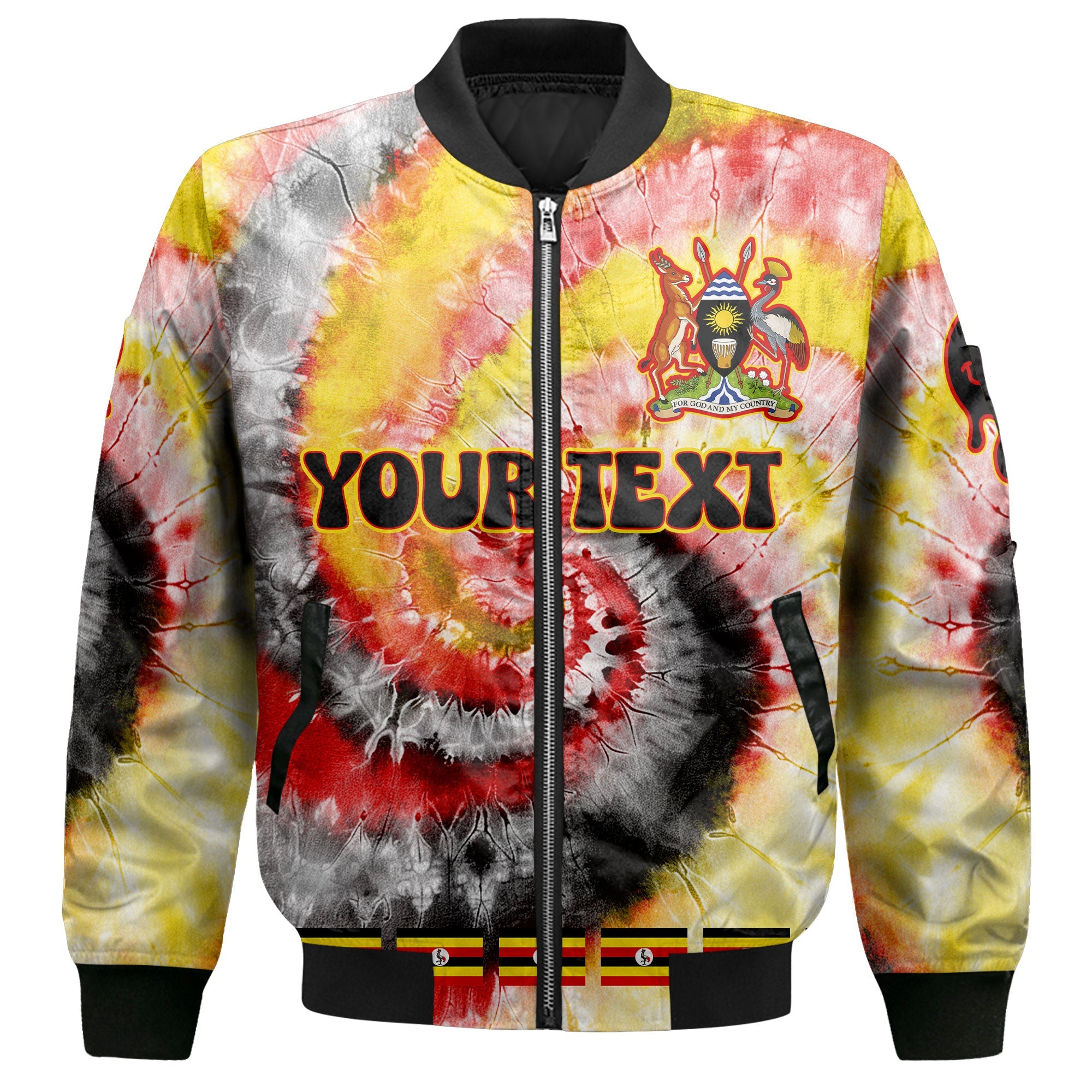 Uganda Bomber Jacket Custom Tie Dye Style 2