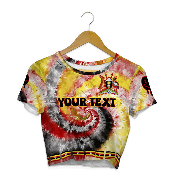 Uganda Croptop T Shirt Custom Tie Dye Style 1