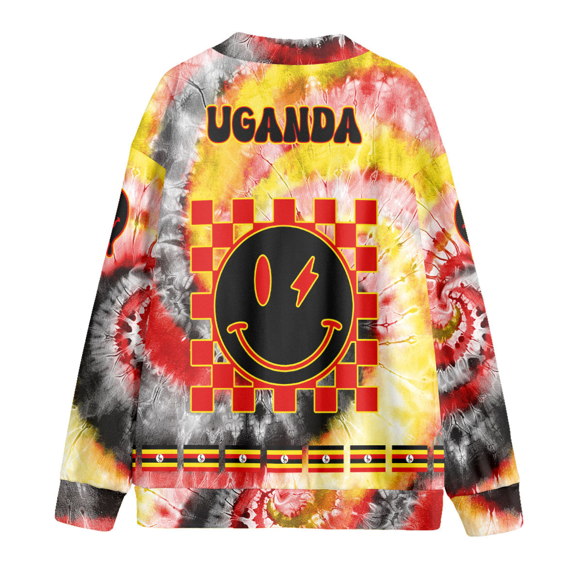 Uganda Fleece Cardigan Custom Tie Dye Style 2