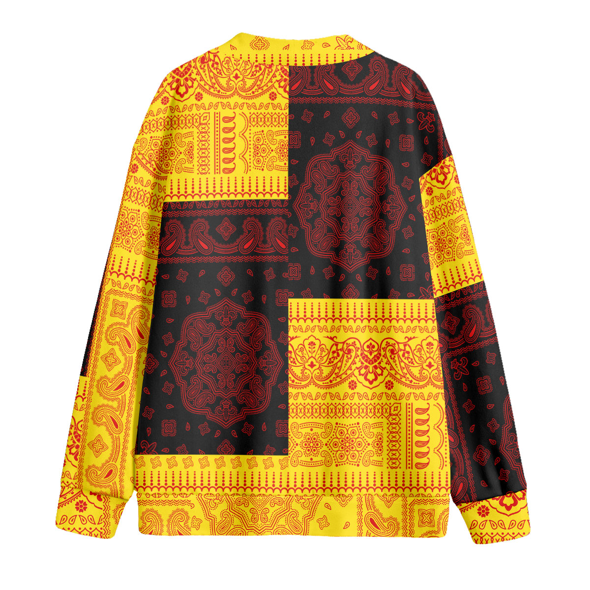 Uganda Fleece Cardigan Flag And Paisley Basic Style 2