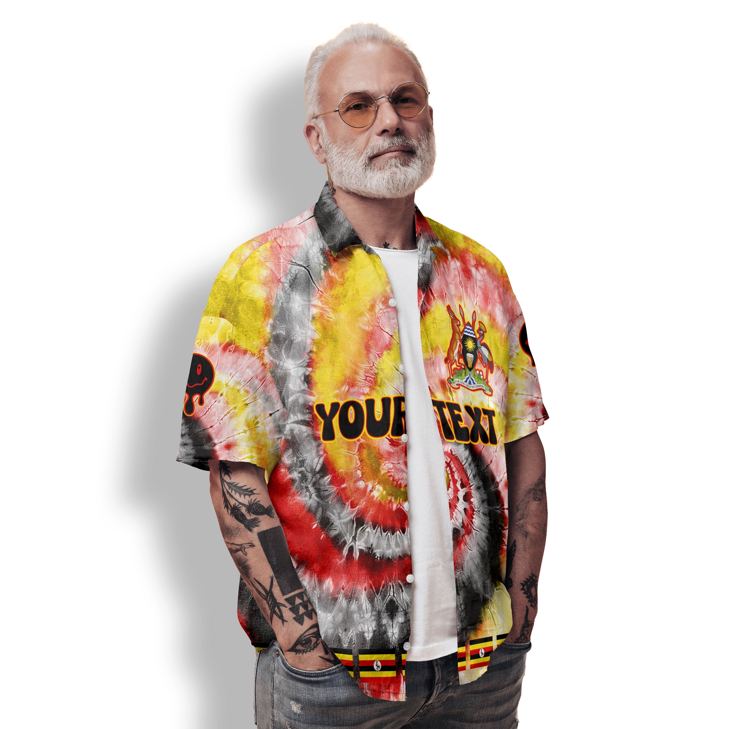 Uganda Hawaiian Shirt Custom Tie Dye Style 2