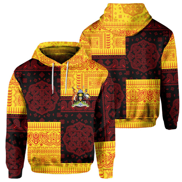 Uganda Hoodie Flag And Paisley Basic Style 1