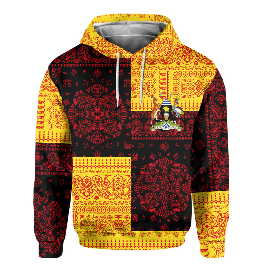 Uganda Hoodie Flag And Paisley Basic Style 2