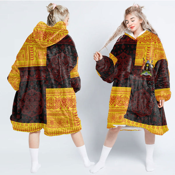 Uganda Hoodie Blanket Flag And Paisley Basic Style 1