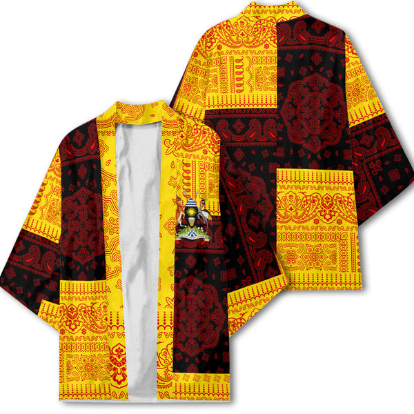 Uganda Kimono Flag And Paisley Basic Style 1