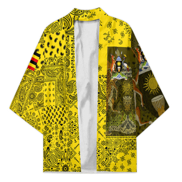 Uganda Kimono Paisley Flag And Skull Style 1