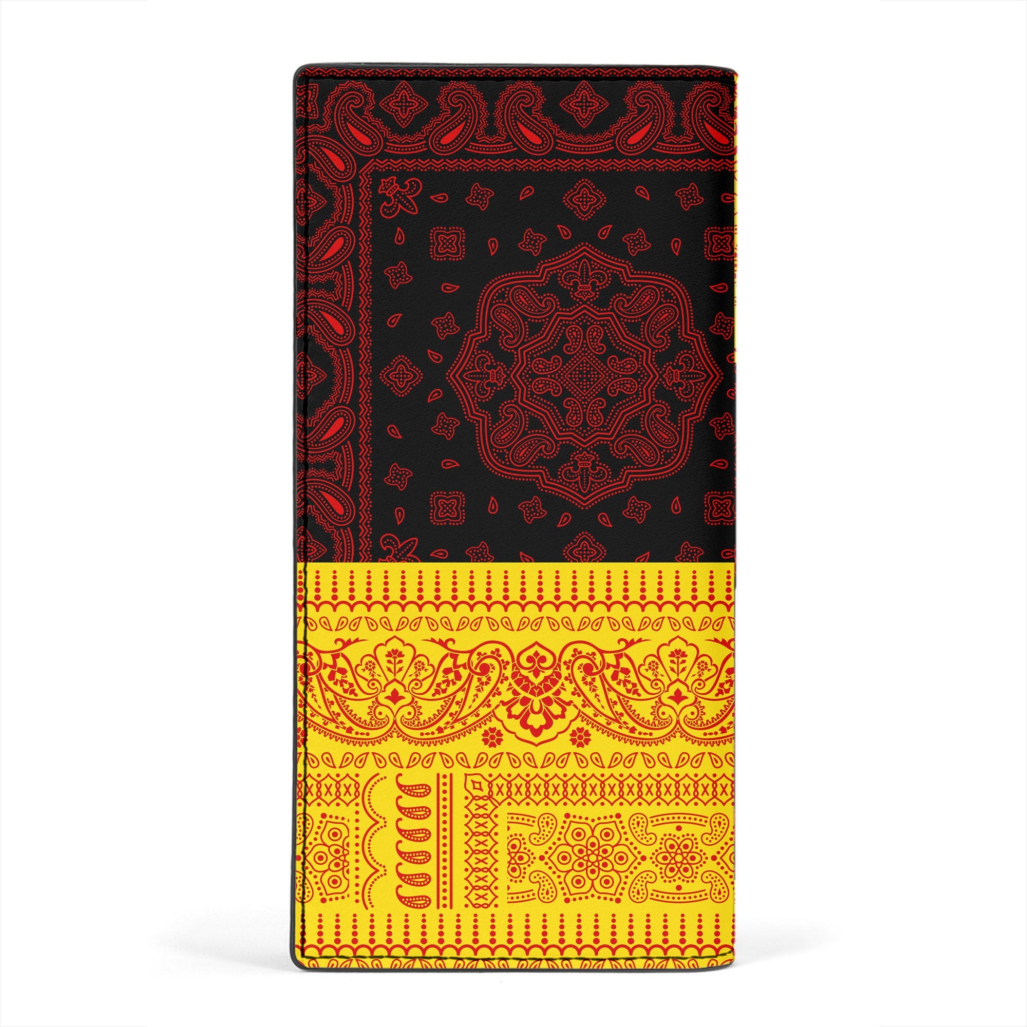 Uganda Leather Wallet Flag And Paisley Basic Style 2