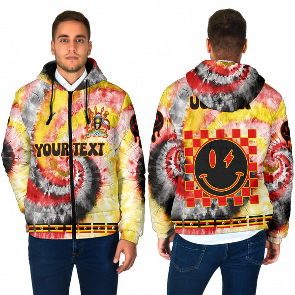 Uganda Men Hooded Padded Jacket Custom Tie Dye Style 1