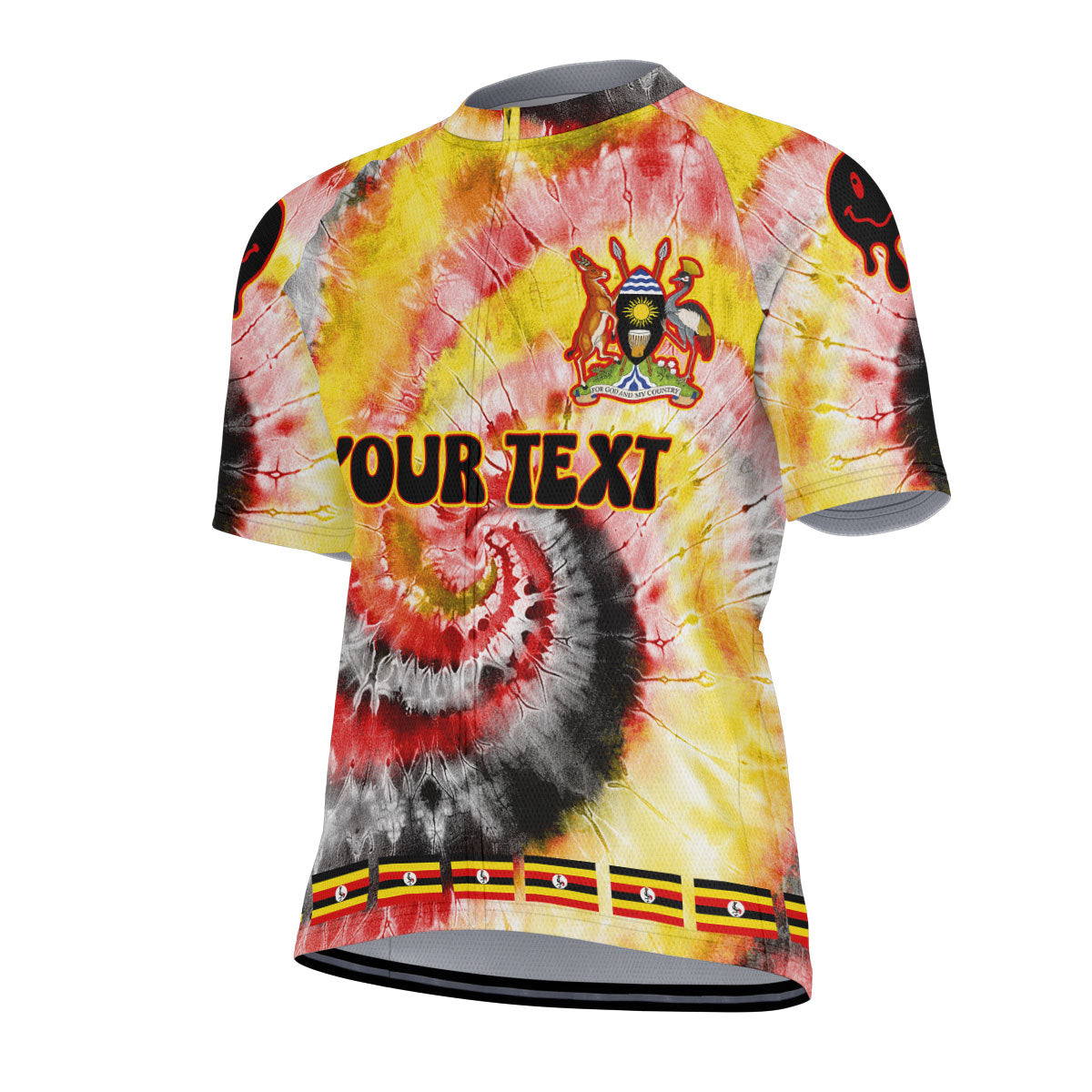 Uganda Men Cycling Jersey Custom Tie Dye Style 2