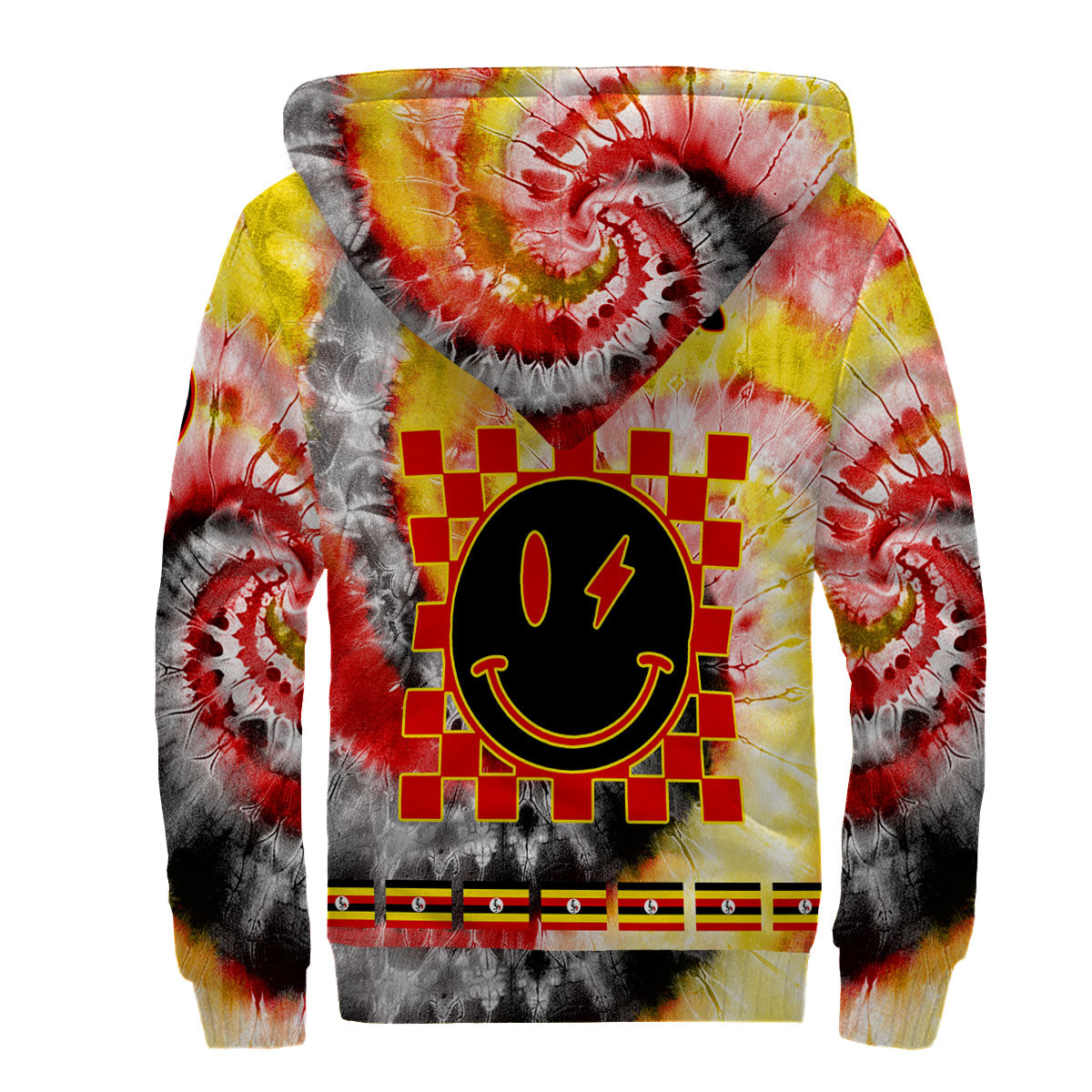 Uganda Sherpa Hoodie Custom Tie Dye Style 2