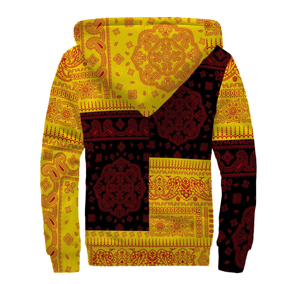 Uganda Sherpa Hoodie Flag And Paisley Basic Style 2