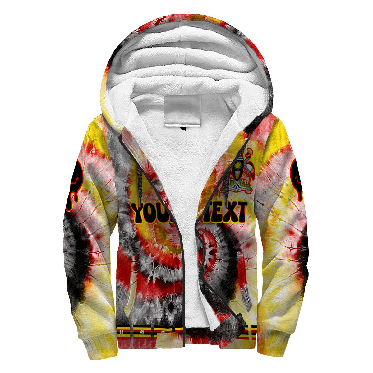 Uganda Sherpa Hoodie Custom Tie Dye Style 3