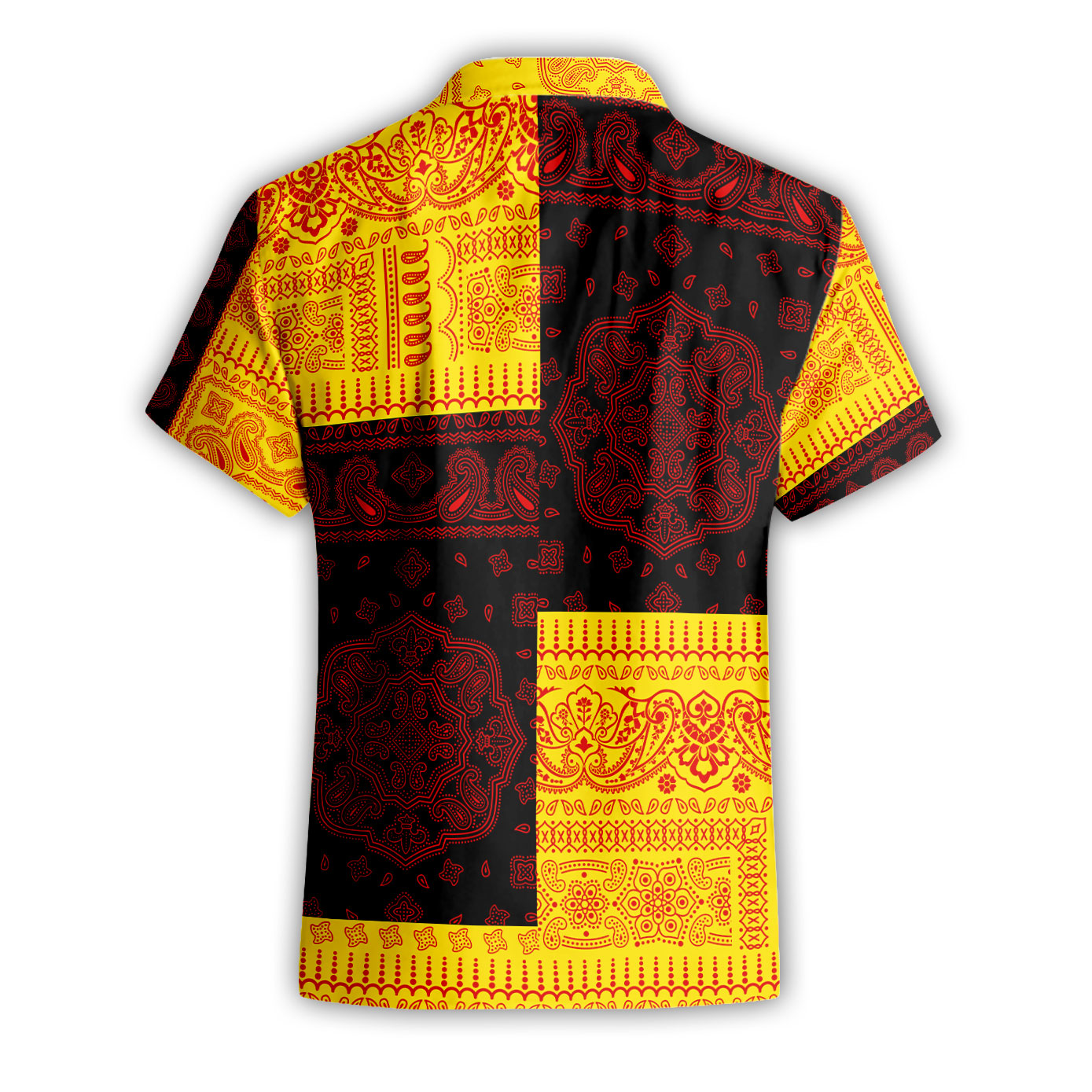 Uganda Short Sleeve Shirt Flag And Paisley Basic Style 3