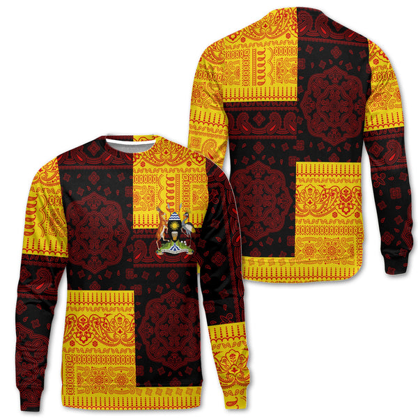 Uganda Sweatshirt Flag And Paisley Basic Style 1