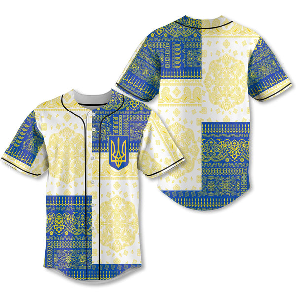 Ukraine Baseball Jersey Flag And Paisley Basic Style 1