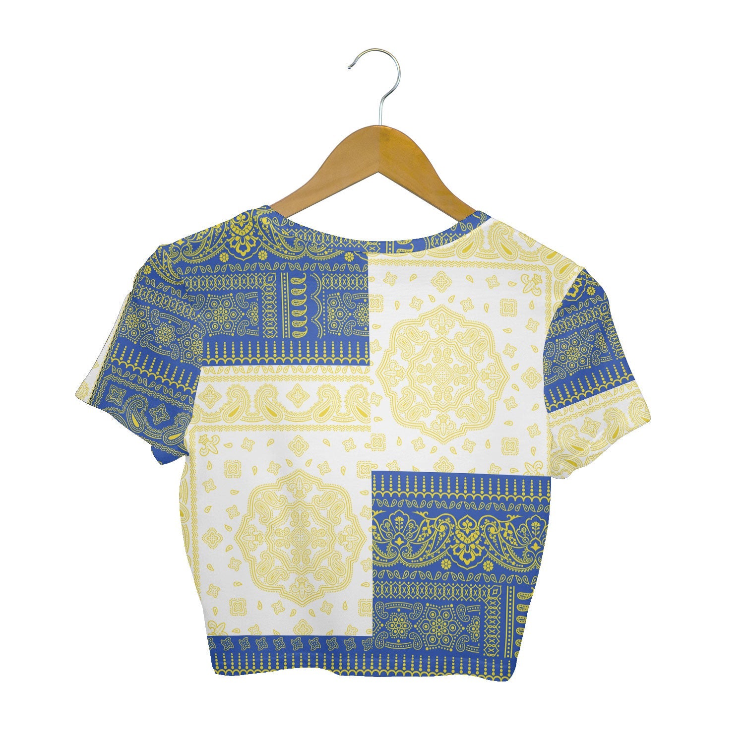 Ukraine Croptop T Shirt Flag And Paisley Basic Style 2