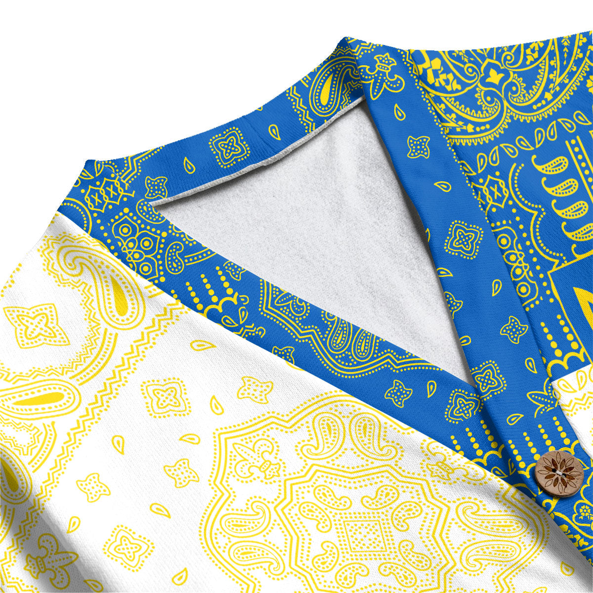 Ukraine Fleece Cardigan Flag And Paisley Basic Style 4