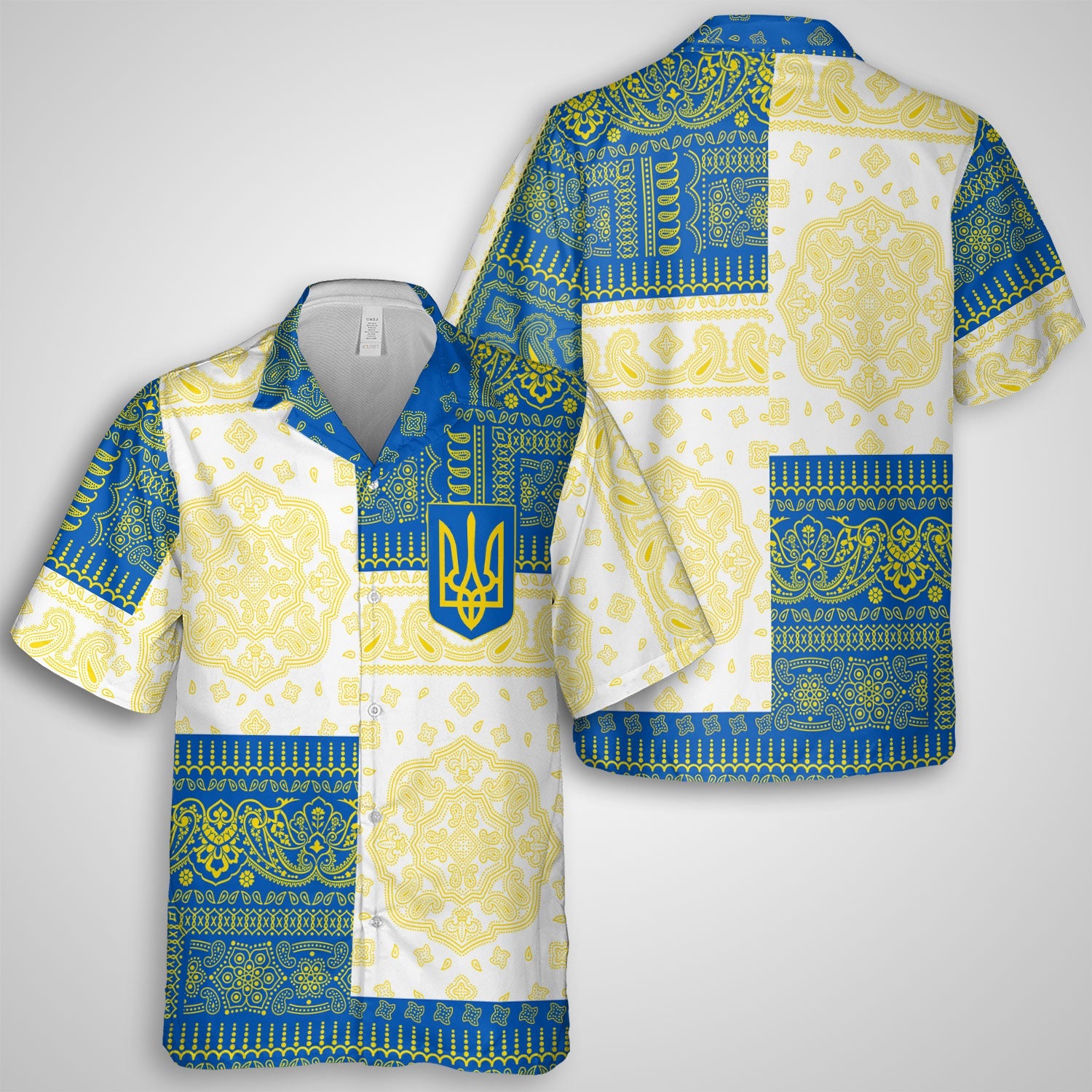 Ukraine Hawaiian Shirt Flag And Paisley Basic Style 1