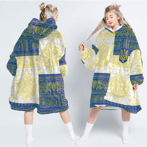 Ukraine Hoodie Blanket Flag And Paisley Basic Style 1