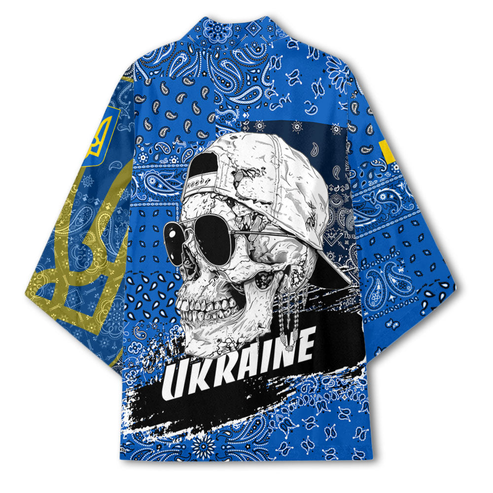 Ukraine Kimono Paisley Flag And Skull Style 3