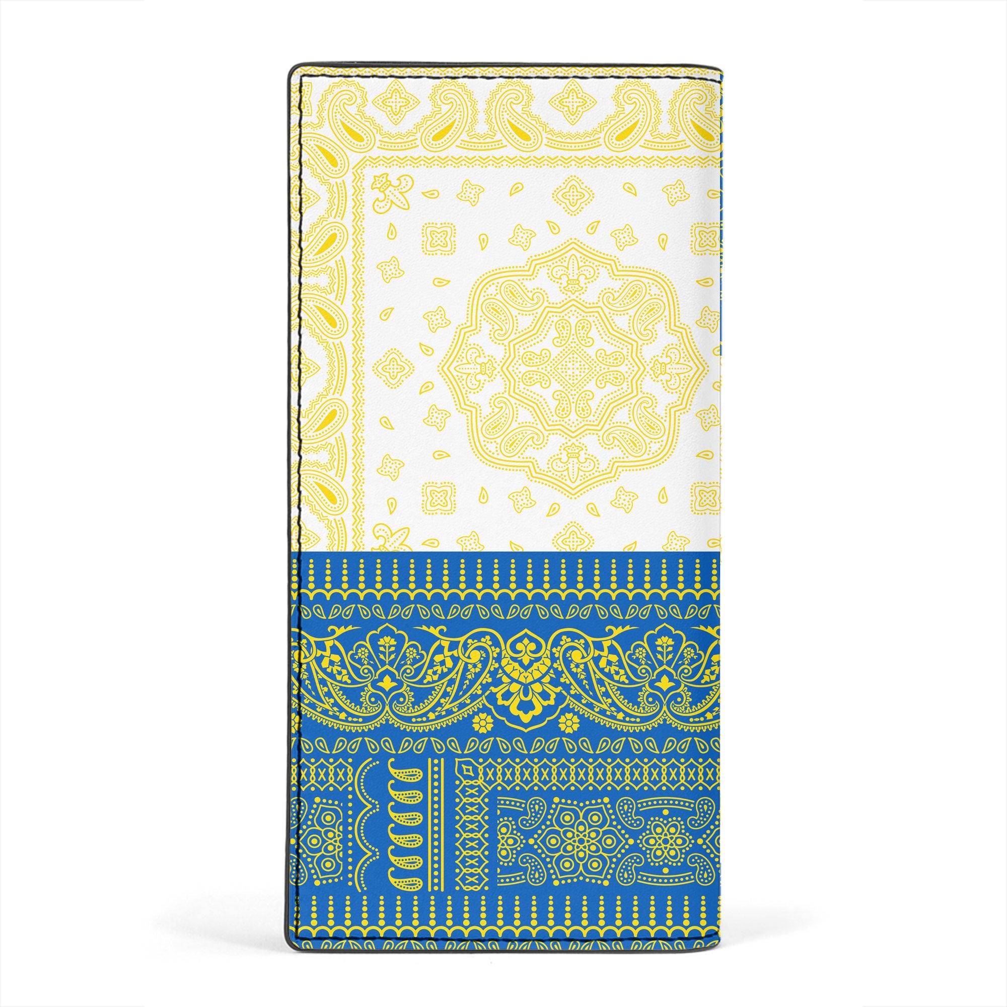 Ukraine Leather Wallet Flag And Paisley Basic Style 2