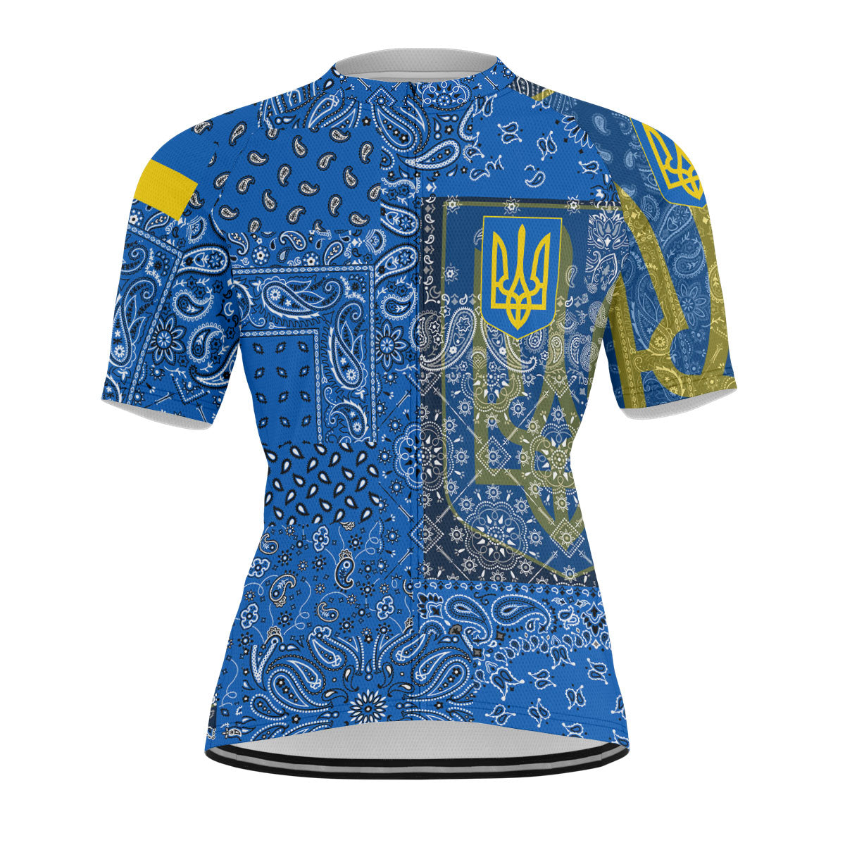 Ukraine Men Cycling Jersey Paisley Flag And Skull Style 1