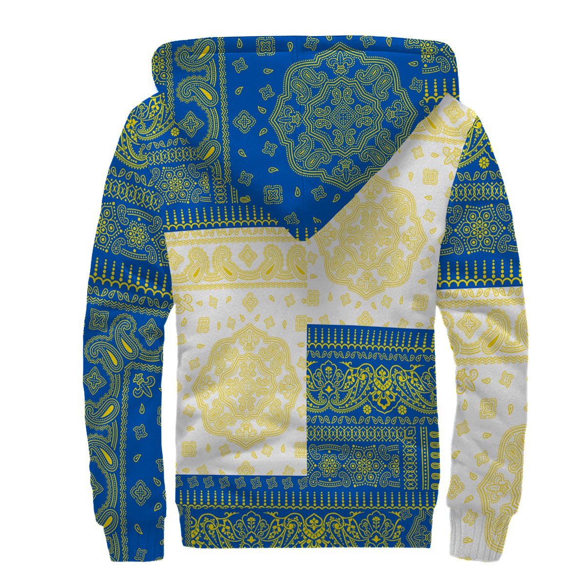 Ukraine Sherpa Hoodie Flag And Paisley Basic Style 2