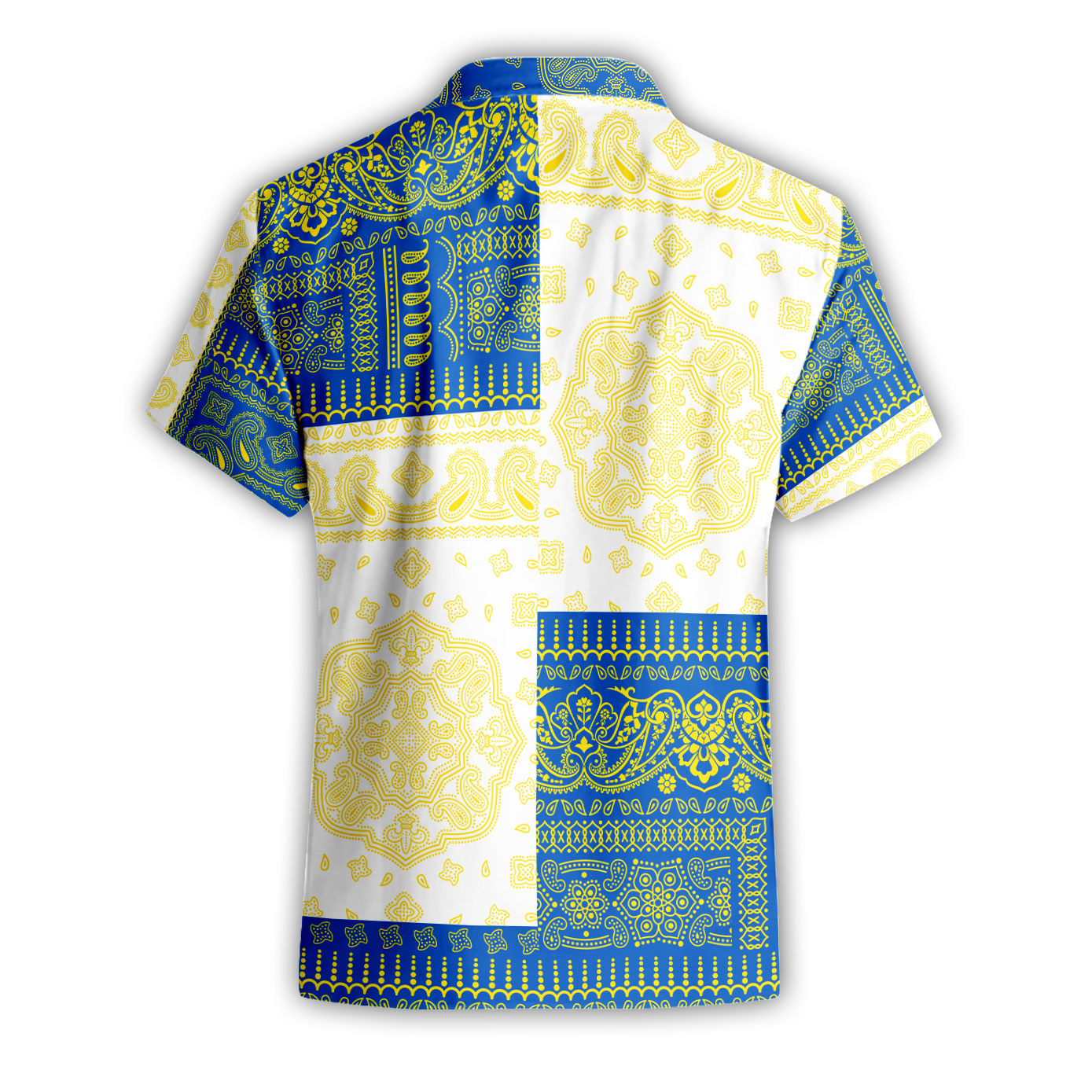 Ukraine Short Sleeve Shirt Flag And Paisley Basic Style 3