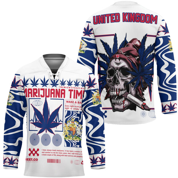 United Kingdom Hockey Jersey Flag & Coat Of Arms Marijuanas Style